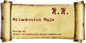 Milankovics Maja névjegykártya